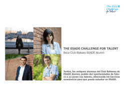 THE ESADE CHALLENGE FOR TALENT