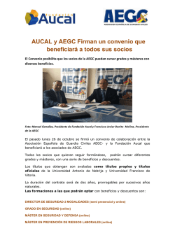 AUCAL y AEGC Firman un convenio que beneficiará a todos sus