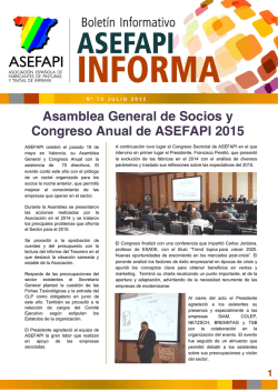 Asamblea General de Socios y Congreso Anual de ASEFAPI 2015