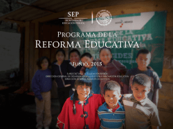 Programa de la Reforma Educativa (Mtro. Pedro Velasco Sodi).