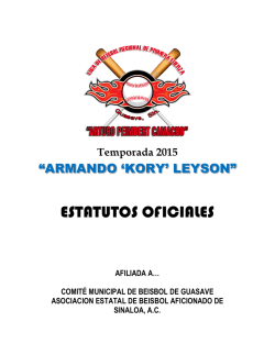estatutos oficiales - Liga de Beisbol Regional "ARTURO PEIMBERT