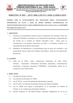 directiva n° 005 - 2015- dre-c/ue 311- ugel-c/adm-a/ocp.