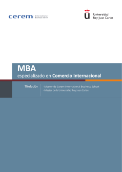 MBA con especializacion en Comercio Internacional 2016.indd