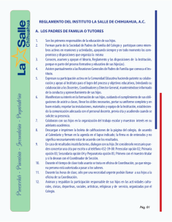 Reglamento del Instituto La Salle 2015-2016