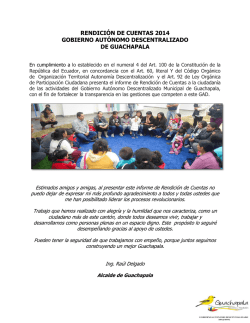 rendición de cuentas - GAD Municipio Guachapala