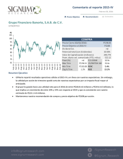 Comentario al reporte 2015-IV Grupo Financiero Banorte