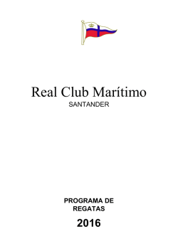 Programa de Regatas 2016 - Real Club Marítimo Santander