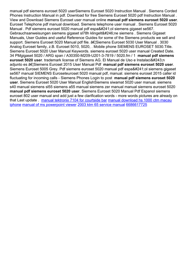 Siemens user manuals download