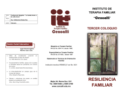 RESILIENCIA FAMILIAR - Instituto de Terapia Familiar Cencalli