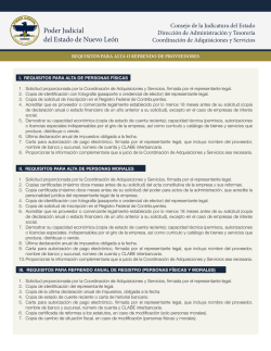 Requisitos proveedores - Poder Judicial del Estado de Nuevo León