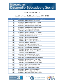 Listado Admitidos 2015-II. Maestría en Desarrollo Educativo