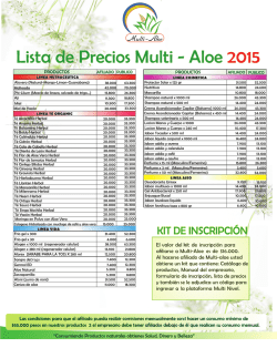 lista de precios 2015 NUEVO CATALOGO