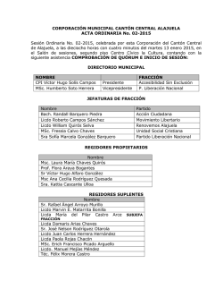 ordinaria 2, 2015 - Municipalidad de Alajuela