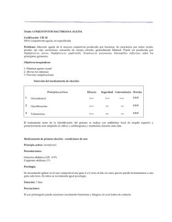 CONJUNTIVITIS BACTERIANA AGUDA Codificación CIE 10 H10.3