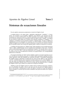 Tema 2. Sistemas de Ecuaciones Lineales
