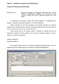 53 ANEXO II - REGISTRO CODIGOS AFIP EXPORTACION Código