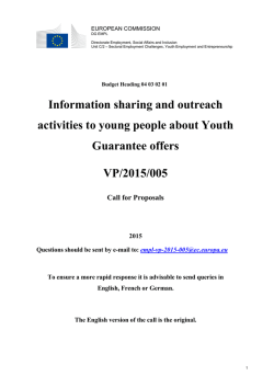 Information sharing and outreach activities to young people