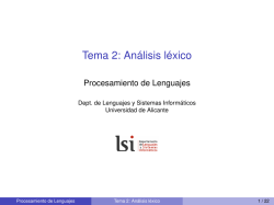 Tema 2: Análisis léxico - Departamento de Lenguajes y Sistemas