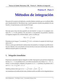 Métodos de Integración - Área de Matemática – CBC