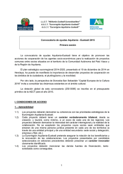 1 Convocatoria de ayudas Aquitania - Eurorégion Aquitaine