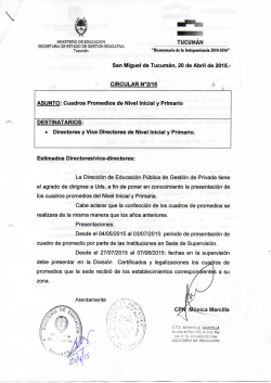 Circular N° 2 - Ministerio de Educación de la Provincia de Tucumán