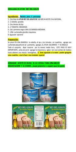 ENSALADA DE ATUN REY DEL GOLFO Ingredientes Receta para 4