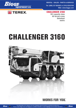 CHALLENGER 3160 - Bigge Crane and Rigging