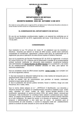 Decreto No 0993 de Octubre 14 de 2015