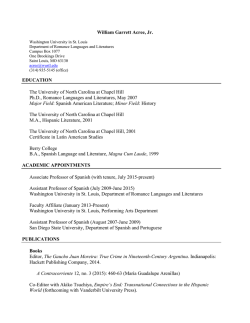 Curriculum Vitae [pdf.] - Romance Languages and Literatures
