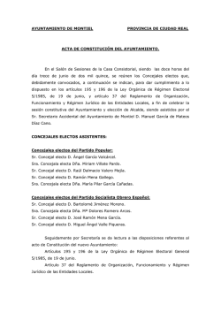 Acta Constitucion Ayuntamiento de 13 de Junio de 2015