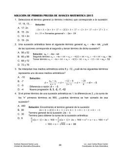 solución de primera prueba de avances matemática 2015