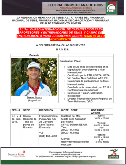 curso de formación de jugadores - Tenis Asociado de Baja California