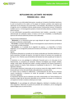 BOTULISMO DEL LACTANTE- RIO NEGRO PERIODO 2011 – 2014