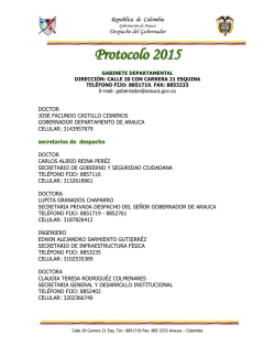 Protocolo 2015 - Gobernación de Arauca