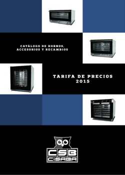 TARIFA DE PRECIOS 2015 - Cisaba. Equipos y accesorios para