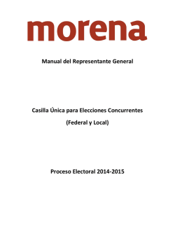 Manual del Representante General Casilla Única para Elecciones