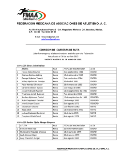 federacion mexicana de asociaciones de atletismo, ac comision de