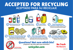 ACCEPTED FOR RECYCLING