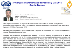 Diapositiva 1 - 3er Congreso Suramericano de Petroleo y Gas 2015