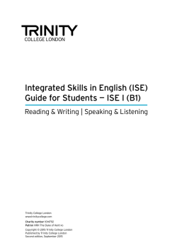 Guide for Students — ISE I