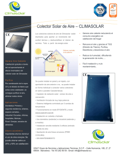 Colector Solar de Aire – CLIMASOLAR