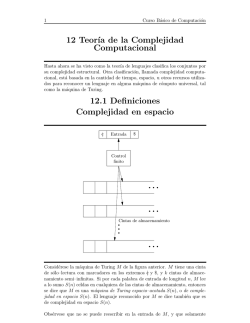 12 Teor´ıa de la Complejidad Computacional 12.1 Definiciones
