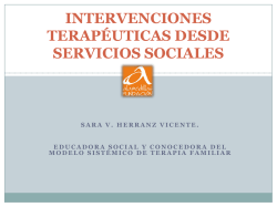 INTERVENCIÓNES TERAPÉUTICAS DESDE SERVICIOS SOCIALES