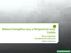 Balance Energético 2014 y Perspectivas 2015: Carbón