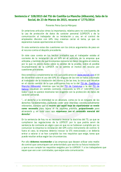 Sentencia nº 328/2015 del TSJ de Castilla-La Mancha