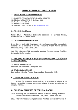 Currículum  - DGEO – Universidad de Concepción