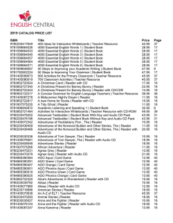 2015 CATALOG PRICE LIST ISBN Title Price Page