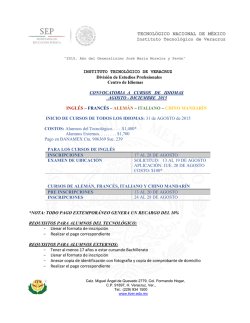 Conv. Idiomas Ago Dic 2015 - Instituto Tecnológico de Veracruz