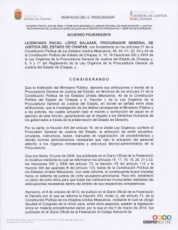Acuerdo PGJE/003/2015 Unidad de Justicia Restaurativa Periodistas