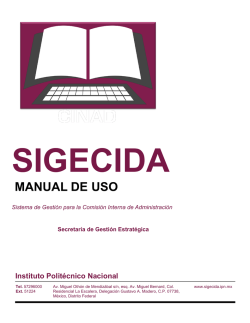 MANUAL DE USO - sigecida - Instituto Politécnico Nacional